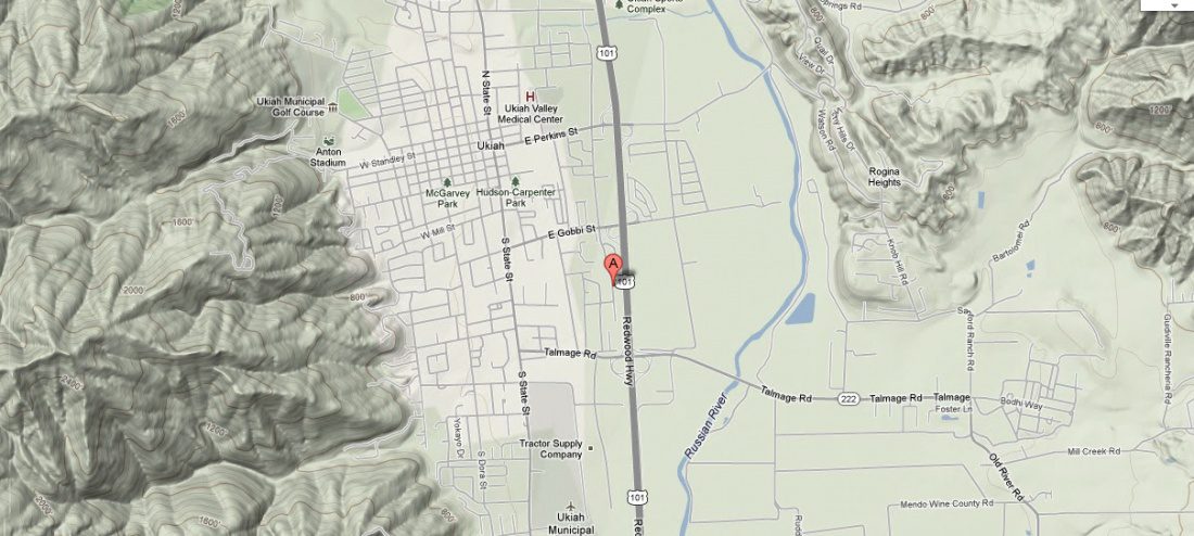 Map of Ukiah, CA